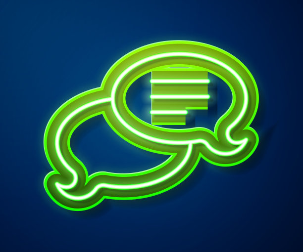 发光的霓虹线语音泡泡聊天图标孤立图片下载