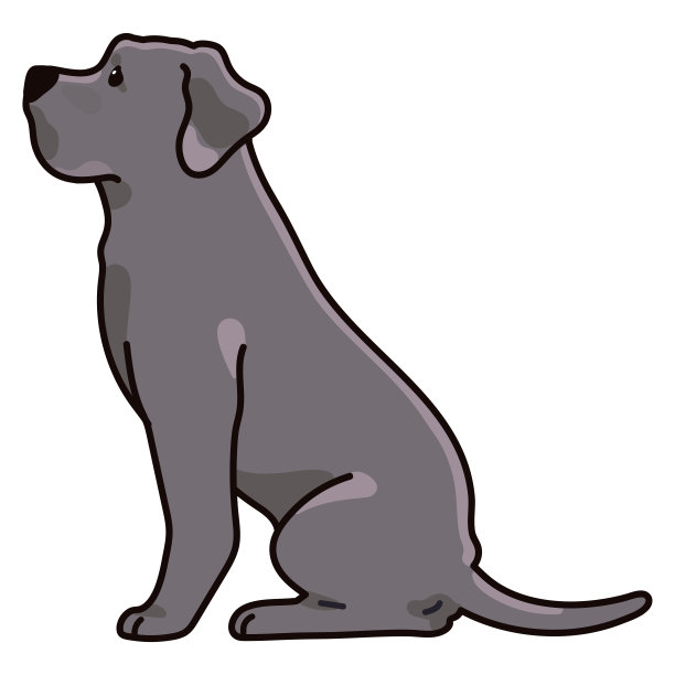 简单而可爱的大丹插画坐在侧视图图片下载