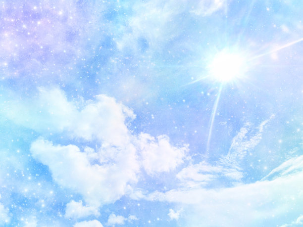 美妙的色彩柔和的天空和耀眼的阳光图片下载