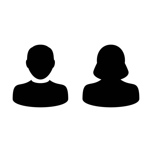 人物图标矢量男性和女性用户简介头像符号，业务用平面彩色象形文字符号图片下载