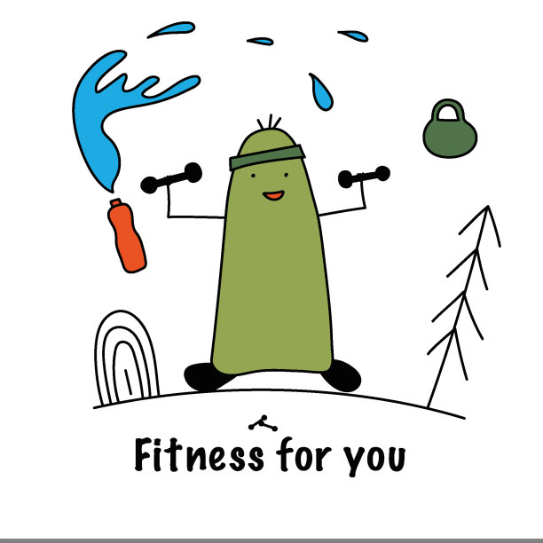 运动为你矢量明信片图片下载