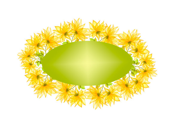 黄色的花。花的框架。水彩插图。用于婚礼、问候和邀请卡的水彩设计。图片下载