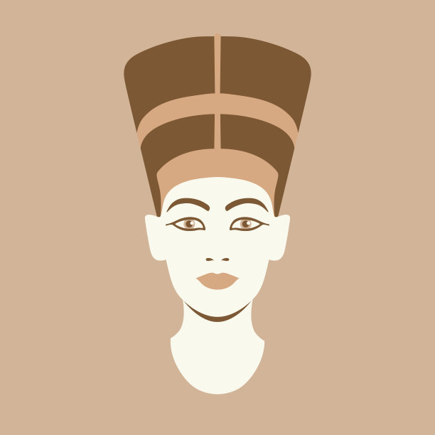 埃及王后奈费尔提蒂平面风格矢量插图图片下载