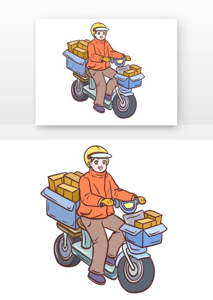 物流快递员送快递图片下载