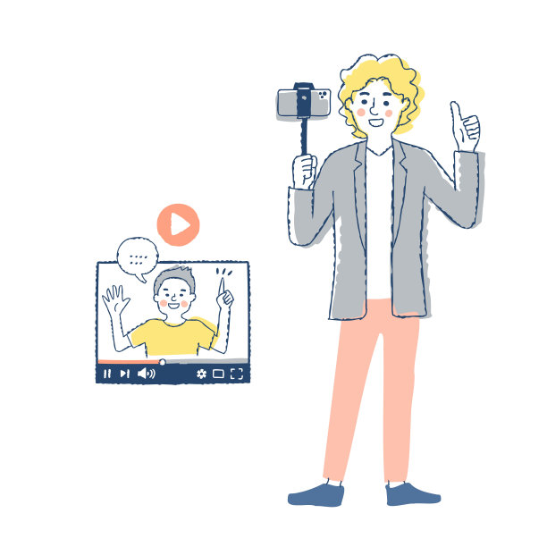 视频主播用自拍杆拍照图片下载