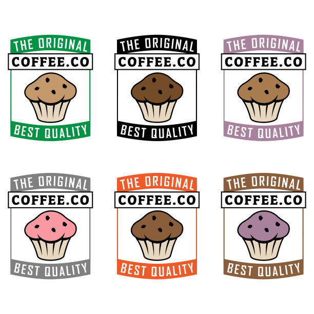 彩色松饼图标与文本-集3图片下载