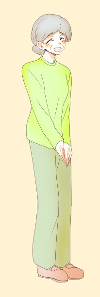 一个微笑的祖母的插图图片下载