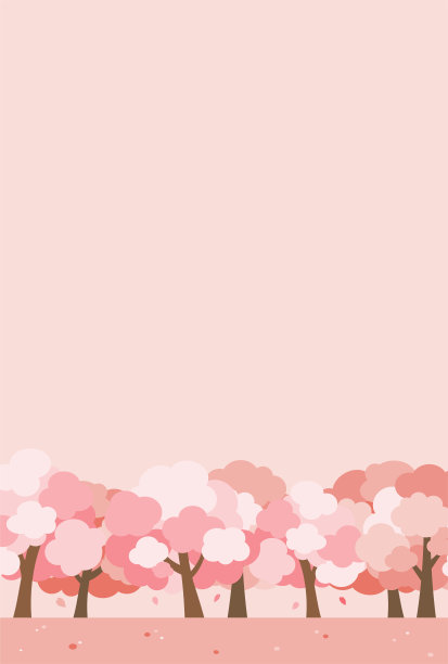 简单可爱的樱桃树插画图片下载