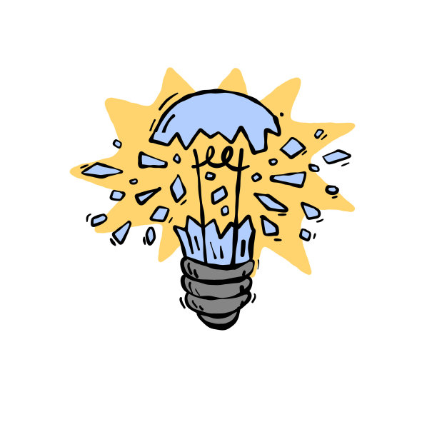 灯泡破裂。裂纹在灯泡。速写玻璃碎片图片下载