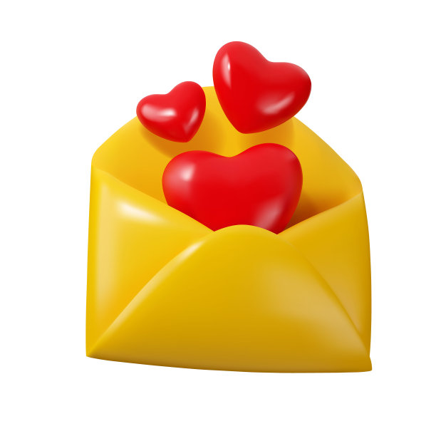 带心形的矢量信封图片下载