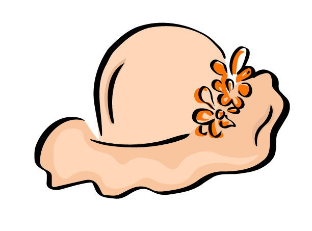 儿童可爱的米色巴拿马或帽子中暑。女孩的配饰。衣服的女孩。图片下载