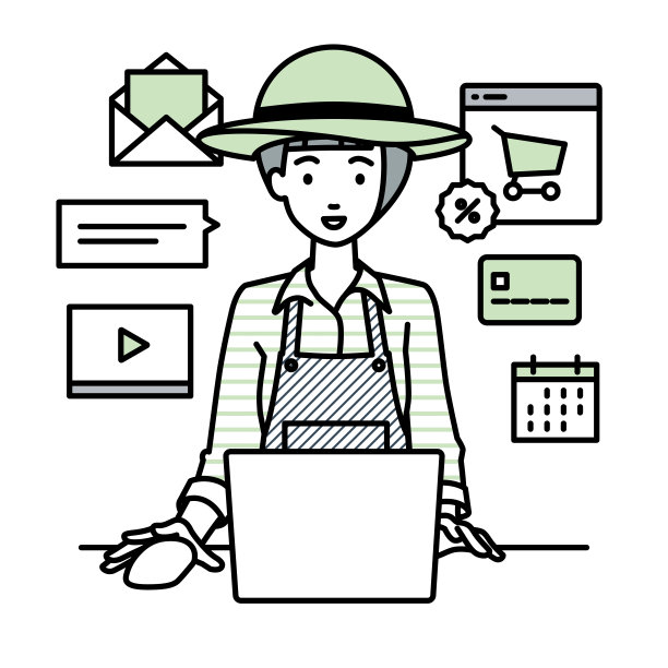 一名农民妇女使用笔记本电脑浏览网站、数字营销、支付、管理网上商店和支持客户在她的办公桌上图片下载