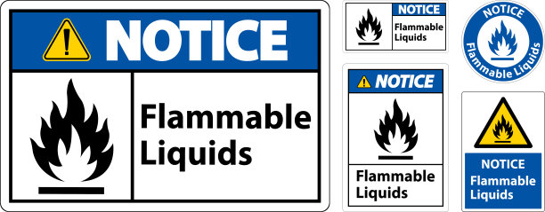 注意白色背景易燃液体标志图片下载