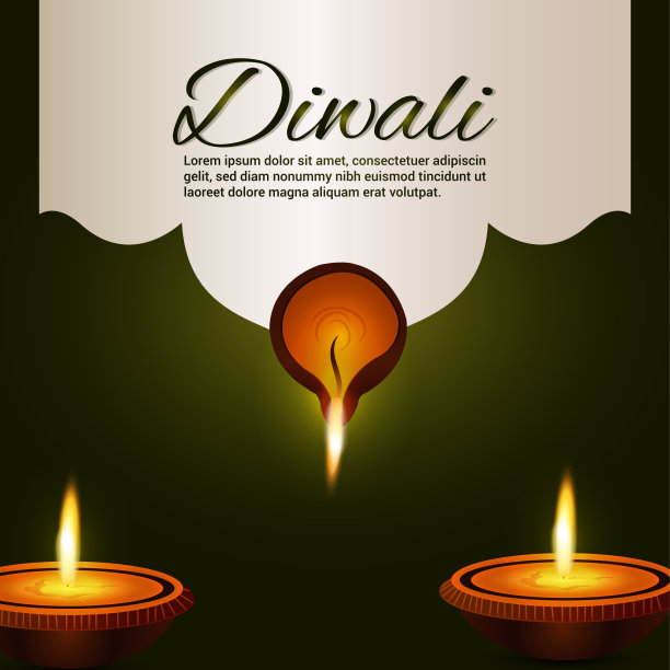 排灯节快乐，印度节日贺卡图片下载