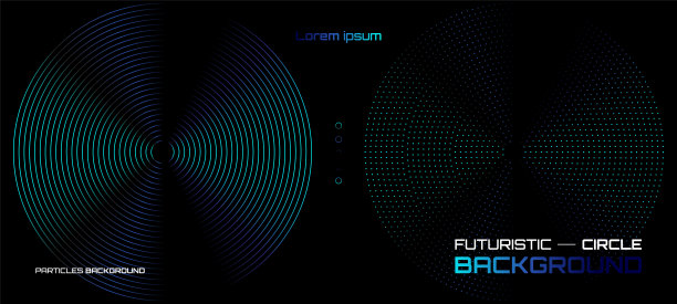 三维球体流动光线波蓝色梯度隔离在黑色背景上图片下载