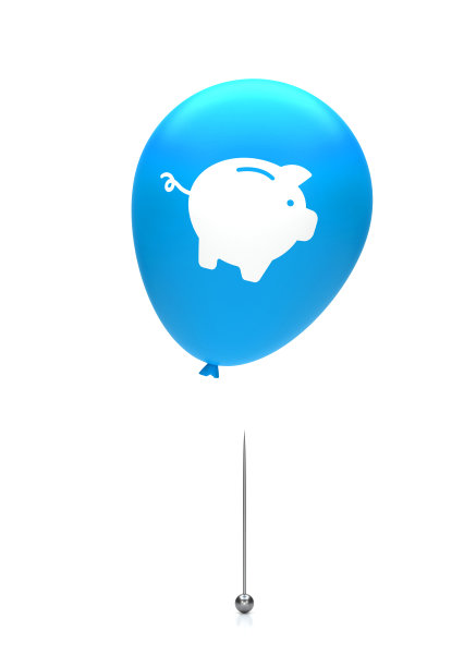 带针的储蓄罐气球。图片下载
