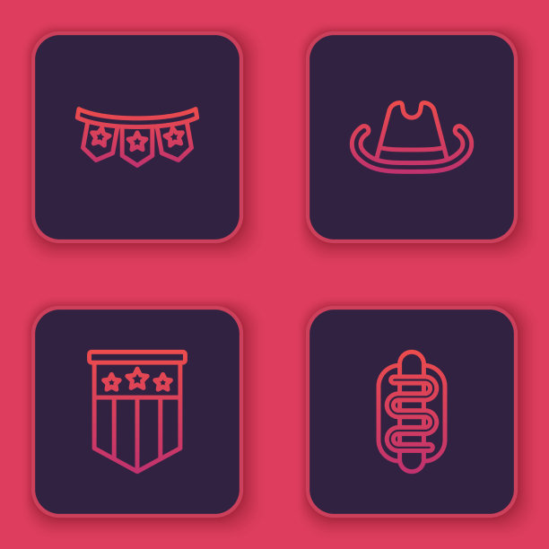 用美国国旗装饰的狂欢节花环图片下载