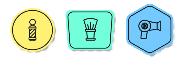 集线经典理发店杆剃须刷图片下载