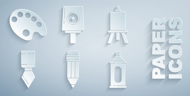 设置铅笔与橡皮画架或绘画艺术图片下载