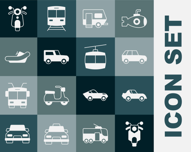 集滑板车，房车，野营拖车，漂流船图片下载