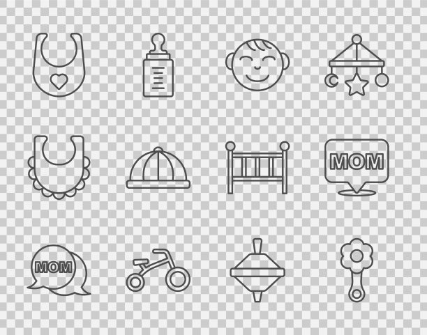 集行言语泡泡妈妈拨浪鼓宝宝玩具图片下载