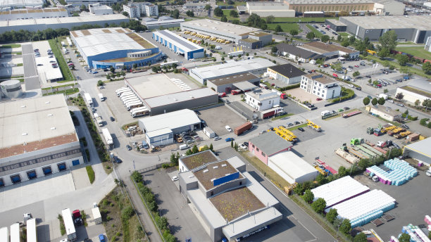 工业区，工业区-鸟瞰图图片下载