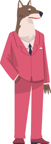 狼作为动物办公室的员工穿着正式图片下载