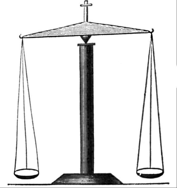 古色古香的普通天平示意图图片下载