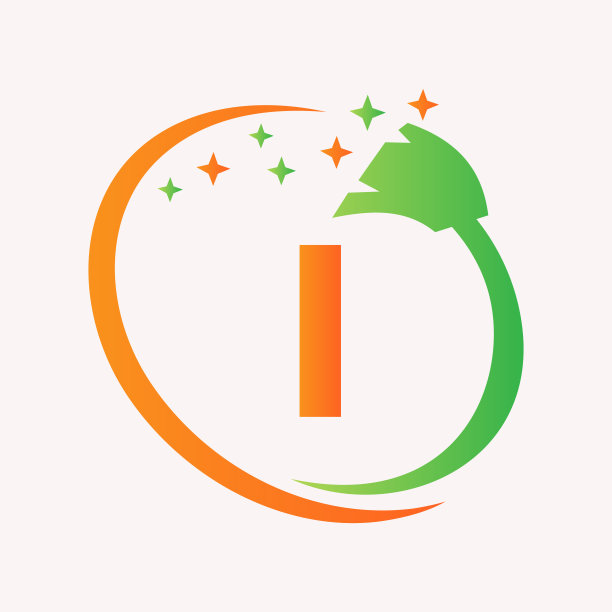 最初的房屋清洁标志在字母I概念。辅助标志类型矢量符号图片下载