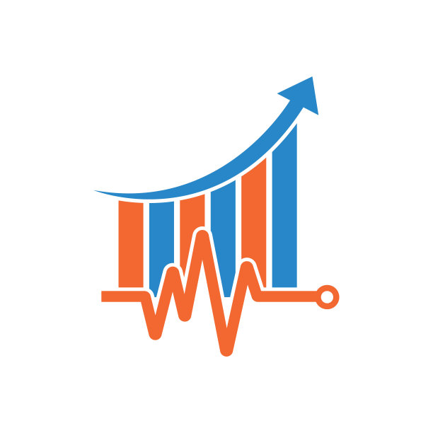 金融脉搏的标志。心跳财经标志设计图标。图片下载