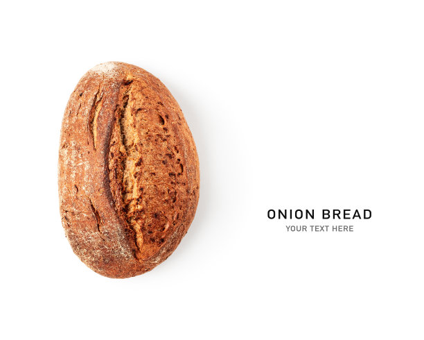 白色背景的新鲜洋葱面包图片下载