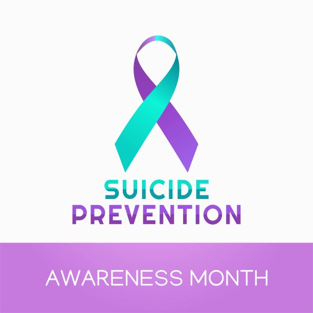 预防自杀宣传月矢量插图。适合制作贺卡、海报、横幅。图片下载