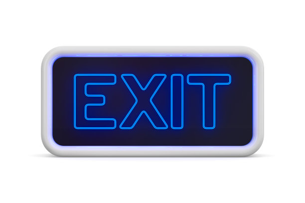 在白色背景上签名退出。孤立的3 d演示图片下载