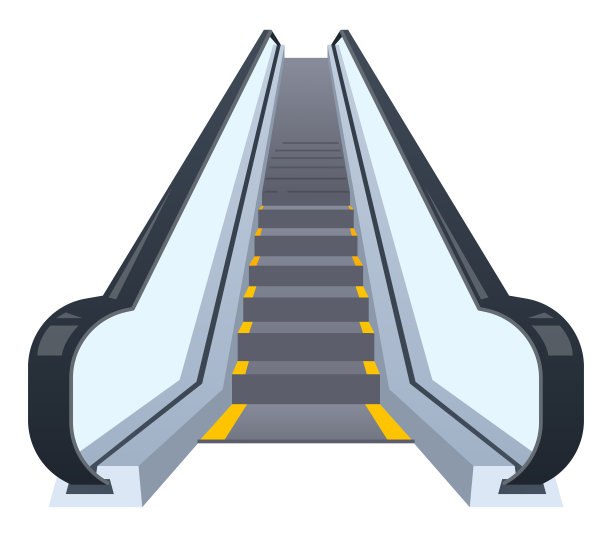 移动楼梯-现代平面设计风格的单一孤立对象图片下载