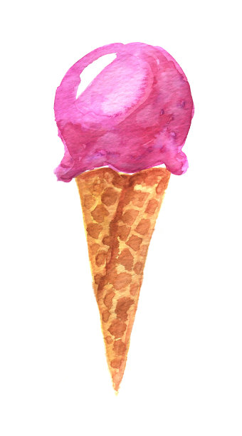 水彩冰淇淋图片下载