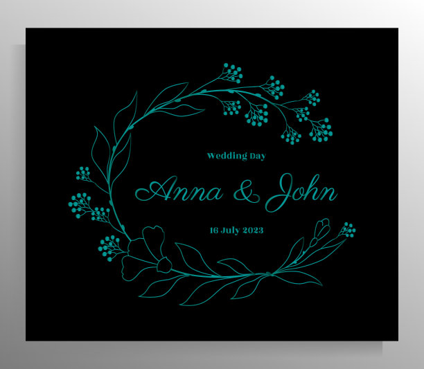 复古婚礼请柬设计图片下载