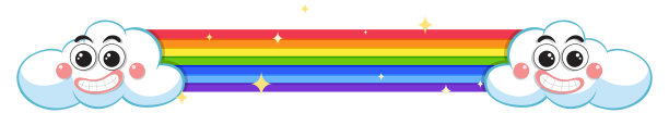 彩虹与云的卡通风格图片下载