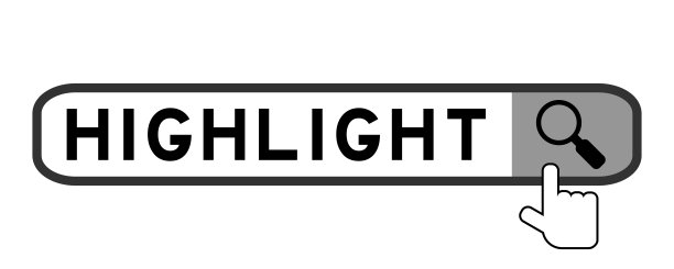 搜索横幅字高亮与移交放大镜图标在白色背景图片下载