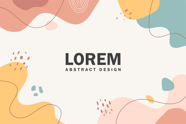 抽象的背景。手画各种形状和涂鸦对象。时髦的现代当代矢量插画。每个背景都是孤立的。柔和的颜色图片下载
