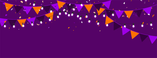 派对彩旗花式镶边装饰。矢量插图。图片下载