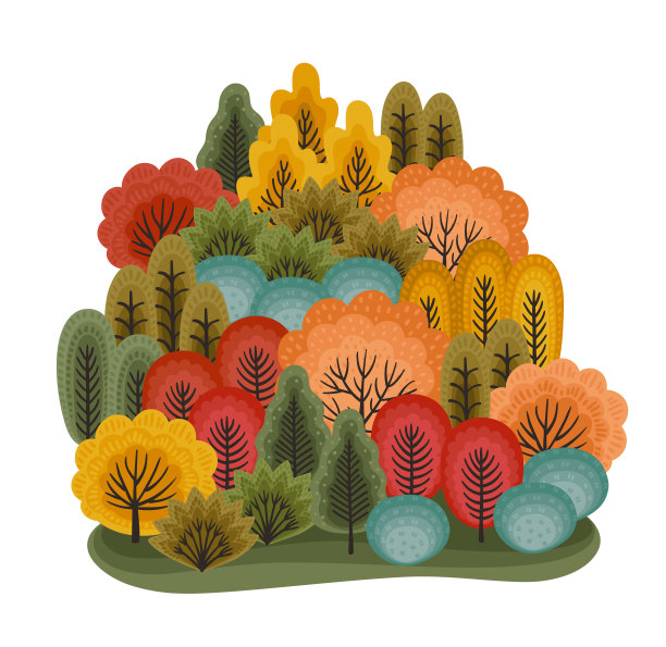 与秋天森林的孤立插图。矢量模板卡片，海报，传单，封面和其他。图片下载