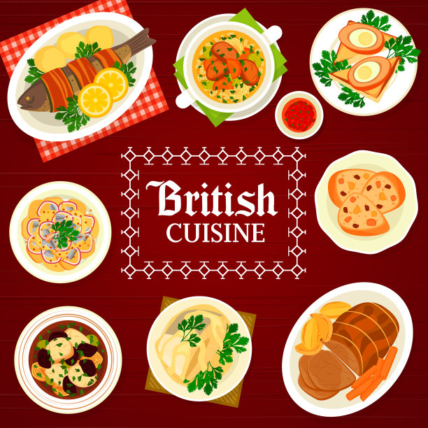 英国菜餐菜单封面设计模板图片下载