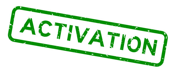 垃圾绿色激活字方形橡胶印章在白色背景图片下载