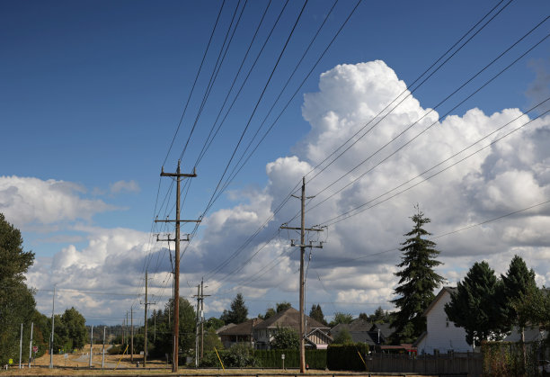 加拿大居民区的电网图片下载