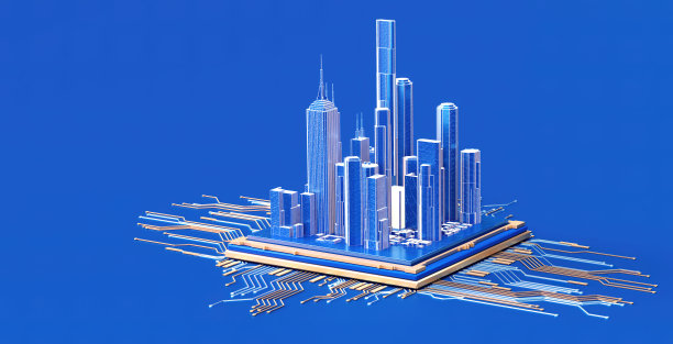 赛博朋克AI的3D渲染。电路板。技术背景。中央计算机处理器CPU和GPU的概念。数字芯片主板。技术科学背景。图片下载