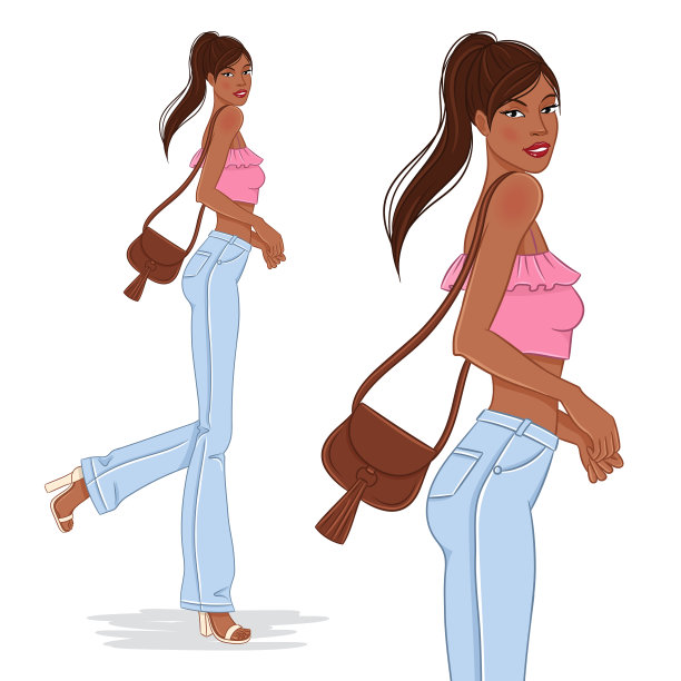 时尚女人,向量图片下载