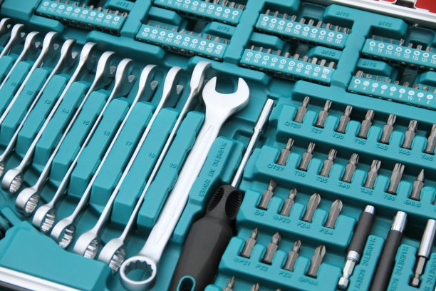 一个装有工具的蓝色手提箱图片下载