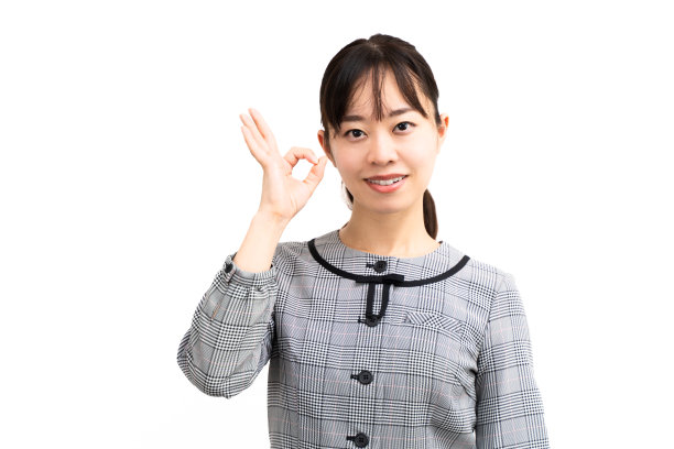 一名女接待员示意OK图片下载