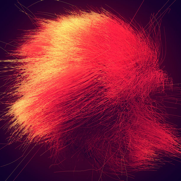 神奇的红色植被组成。抽象的背景。三维渲染数字插图图片下载