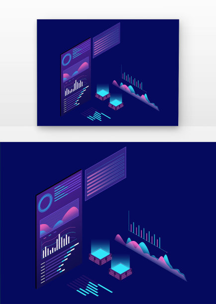 2.5D科技统计场景紫图片下载